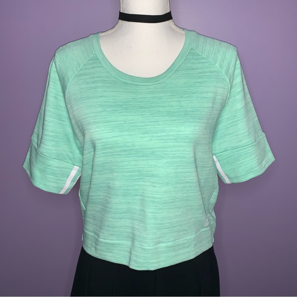 NWT Adidas Turquoise Short Sleeve Top - Picture 9 of 16